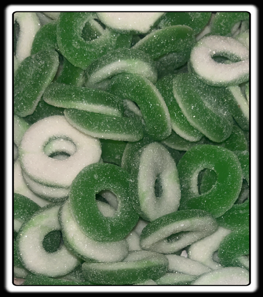 Anneaux pomme Dulceplus 25/06/2027 numéro de lot : 5263 ( 100 grammes )