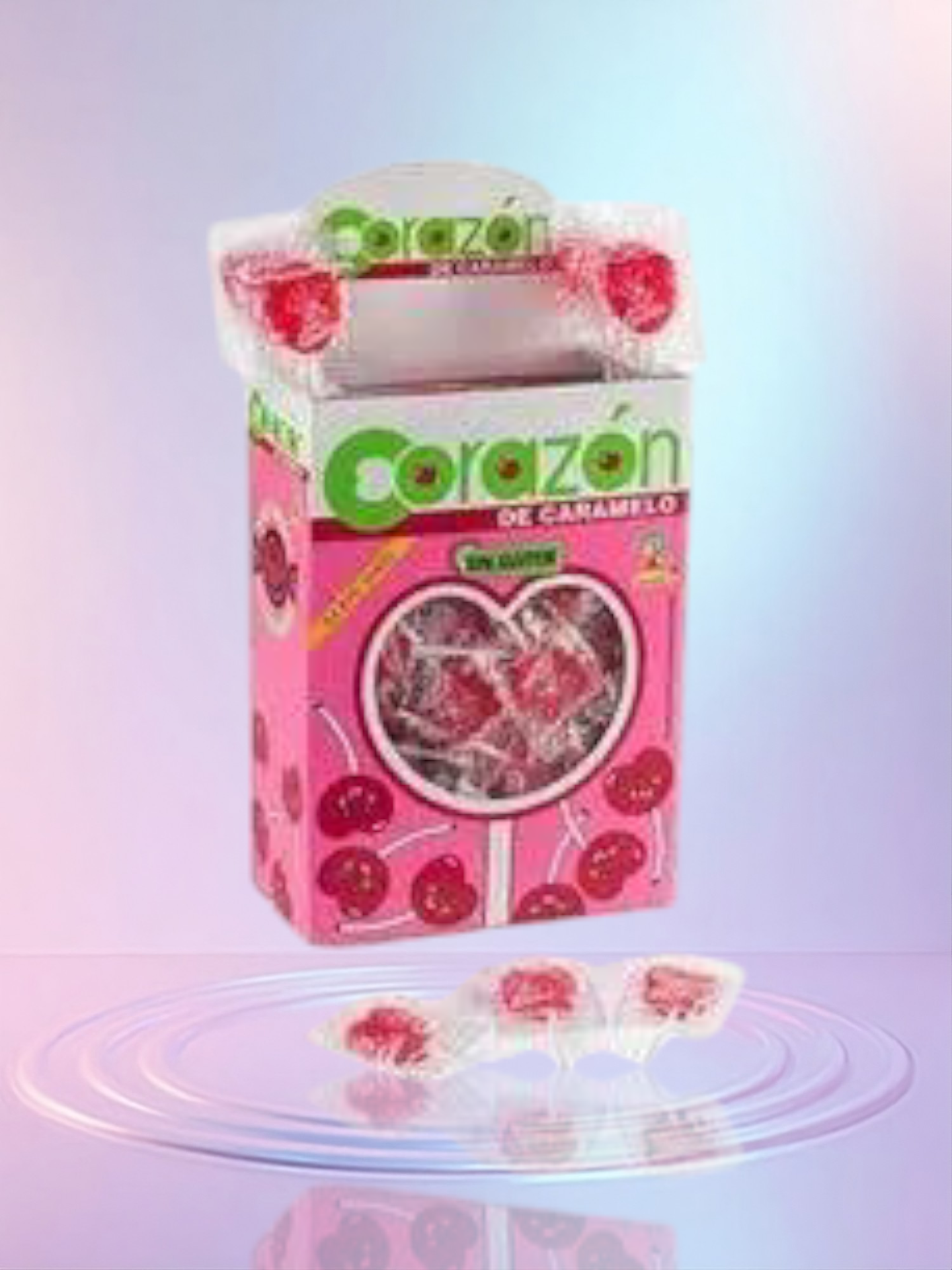 Mini sucette coeur cerise (à l'unité) 12/2029 Numéro de lot : L240618021